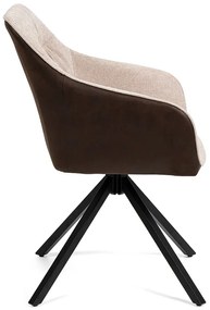 Noela Otočná jedálenská stolička látková LOREN hnedá/krémová