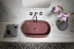 Sapho Sapho, INFINITY OVAL keramické umývadlo na dosku, 55x36 cm, matná Maroon Red, 10NF65055-2R