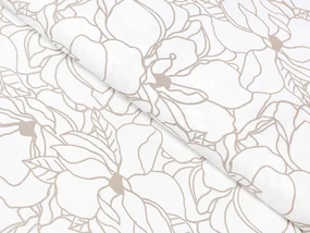 Biante Bavlnené prestieranie na stôl Sandra SA-268 Béžové designové kvety na bielom 35x45 cm