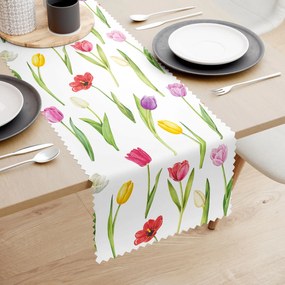 Goldea behúň na stôl teflónový - farebné tulipány 50x140 cm