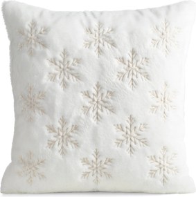 CHLPATÁ VIANOČNÁ DEKORAČNÁ OBLIEČKA NA VANKÚŠ SNOWY 45X45 CM BIELA