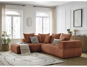 Terakotová ženilková rohová pohovka (ľavý roh/do L) Whesley – Bobochic Paris