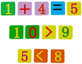KIK Vzdelávacia magnetická sada na učenie hodín a matematiky pre deti – 50 dielov v plechovke