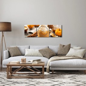 Obraz - Tekvicové latte (s hodinami) (90x30 cm)