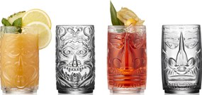 Poháriky na koktaily Tiki 450 ml priehľadné 4 ks