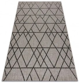Koberec Šnúrkový SIZAL FLOORLUX 20508 strieb. / čierny Trojuholníky