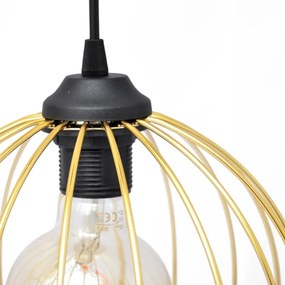 Luster na lanku MERCURE 2xE27/15W/230V zlatá/čierna