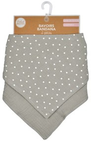 Sivé mušelínové slintáky v súprave 2 ks – Bébé Douceur