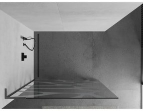 Mexen Kioto L, sprchová zástena Walk-In 120 x 200 cm, 8mm číre sklo biely vzor, grafitový profil, 800-120-103-66-97