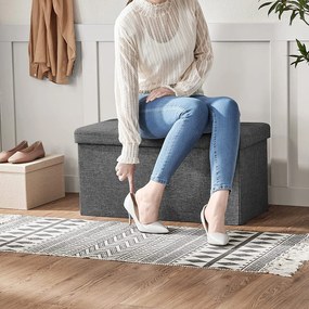 Taburetka 80 L, lavica s úložným priestorom, nosnosť 300 kg, tmavosivá