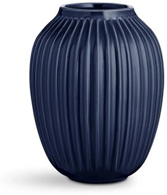 Tmavomodrá kameninová váza Kähler Design Hammershoi, výška 25 cm