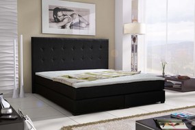 Manželská posteľ Boxspring 160 cm Caserta (čierna) (s matracmi). Vlastná spoľahlivá doprava až k Vám domov. 616176