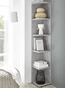 Rohový regál Corner Light, šedý betón%