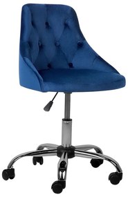 Zamatová kancelárska stolička modrá PARRISH Beliani