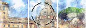 Obraz - Kostol Santa Maria di Loreto, Rím, Taliansko (s hodinami) (90x30 cm)