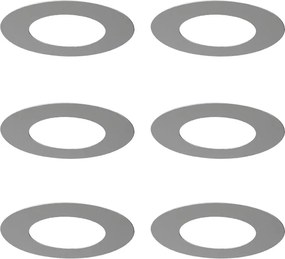 Sada 6 krycích krúžkov z nehrdzavejúcej ocele pre zapustené bodové svetlá 7,5 - 13 cm - Spacer