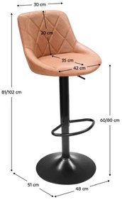 Kondela Barová stolička, ekokoža koňaková/čierna, TERKAN NEW