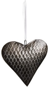 Šedo-čierne antik závesné kovové srdce - 15*3*15 cm