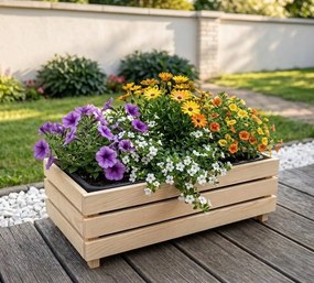 AMADEA Drevený dizajnový vyvýšený záhon bez nádoby vo vnútri, 76x43,6x24cm