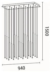 LED Luster na lanku LED/47W/230V 3000K