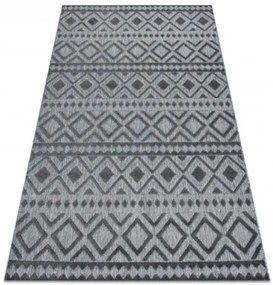 Koberec SOLE D3852 Boho, romby - ploské tkanie sivý