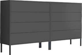XXXLutz ŠIROKÁ KOMODA, antracitová, 158/86/33 cm MID.YOU - Komody - 001067001602