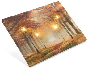 Nexos 86708 Nástenná maľba lesná cesta, 4 LED, 30 x 40 cm