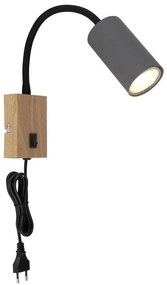 Globo 57911WG - Flexibilná nástenná lampa ROBBY 1xGU10/25W/230V šedá/hnedá 57911WG