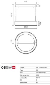 Redo 01-924 - LED Luster na lanku BOND LED/47W/230V 3000K šedá