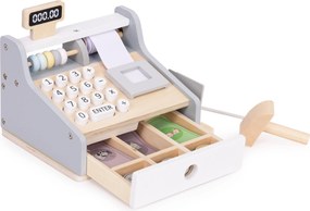 Dětská dřevěná pokladna ECOTOYS se skenerem a platebním terminálem