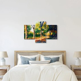Obraz lesa v letnom slnku, maľba (90x60 cm)