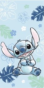 Jerry Fabrics Detská osuška s potlačou - Lilo a Stitch Ohana blue | 70 x 140 cm
