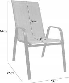 Garden Line SADA 2 ČIERNYCH ZÁHRADNÝCH STOLIČIEK 54 x 72 x 96
