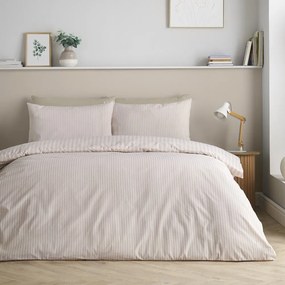 Béžové obliečky na jednolôžko 135x200 cm Epping Textured Stripe – Catherine Lansfield