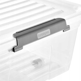 Úložný box s vekom a kolieskami pod posteľ, KEEEPER CLIPBOX LEO 33L, 77 x 38 x 16 cm