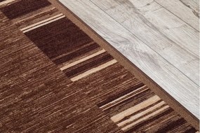 Associated Weavers 💧🛡️200x80 cm Protišmykový behúň na mieru Adagio 17 hnedý - obšitý zo všetkých strán + aplikovaná impregnácia, hnedá, chodba / predsieň