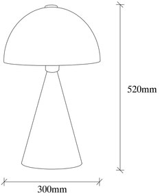 Biela stolová lampa s kovovým tienidlom (výška 52 cm) Dodo – Opviq lights