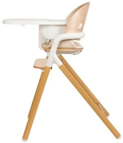 Lionelo - Detská jedálenská stolička 3v1 CELIA Biela / prírodné drevo
