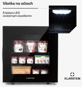 Klarstein IceAge 36, mraznička, 36 l, energet. trieda E, 2 úrovne, termostat, sklenená predná časť