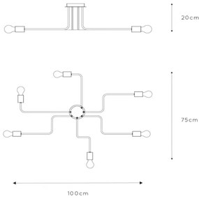 Lucide 21112/06/30 - Prisadený luster LESTER 6xE27/40W/230V čierna