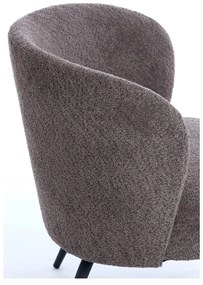 Tmavohnedé kreslo z textílie buklé Dieyda – Light &amp; Living