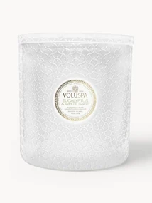 Ručne vyrobená päťknôtová vonná sviečka Maison Blanc (eukalyptus, kardamón, šalvia a kôra hinoki)