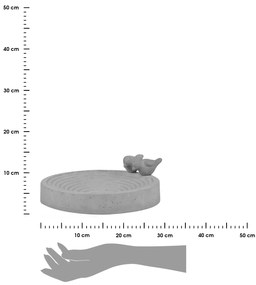 Napájadlo pre vtáky Conie, 8,5x29 cm, betón, sivá