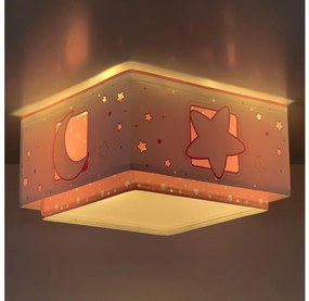 Dalber 63236S - Detské stropné svietidlo MOONLIGHT 2xE27/60W/230V ružová