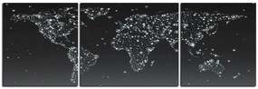 Obraz na plátne - Žiariaca mapa sveta - panoráma 5213QC (120x40 cm)