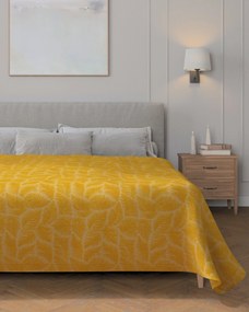 Prehoz na posteľ 220x260 cm farba produktu žltá látka zapletaná, vzorované