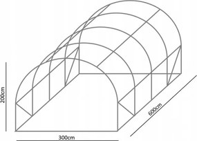 GARDEN LINE Konštrukcia na foliovník 6X3m GardenLine TUN0358