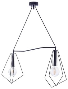 Jupiter 1662 - Luster na lanku KAIR 2xE27/60W/230V čierna/chróm