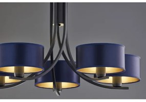 Jupiter 2101 - Luster na reťazi ARTHUR 5xE27/15W/230V modrá/čierna