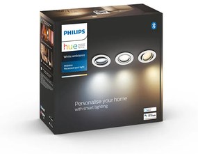 Philips HUE LED White Ambiance Milliskin zapustené bodové svietidlo 3-set GU10 3x5W 1050lm 2200-6500K biele stmievateľné BlueTooth
